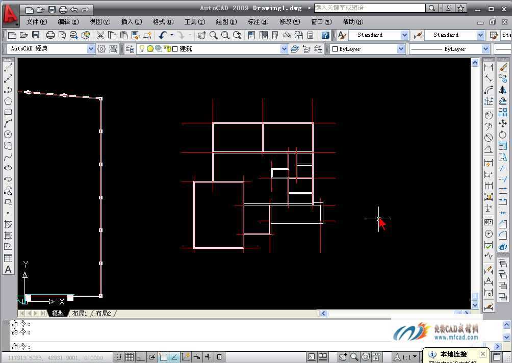 CAD2009绘制墙体教程