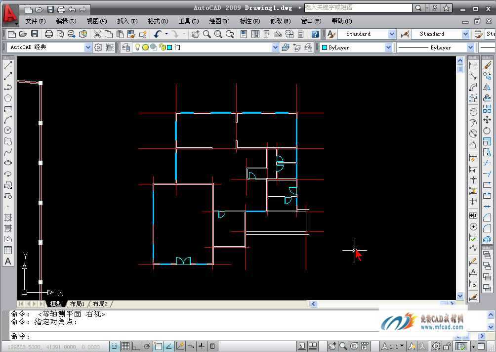 CAD2009绘制门窗教程