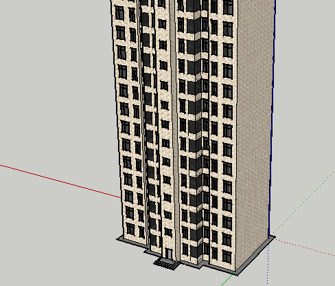 高层住宅一梯两户SketchUp模型