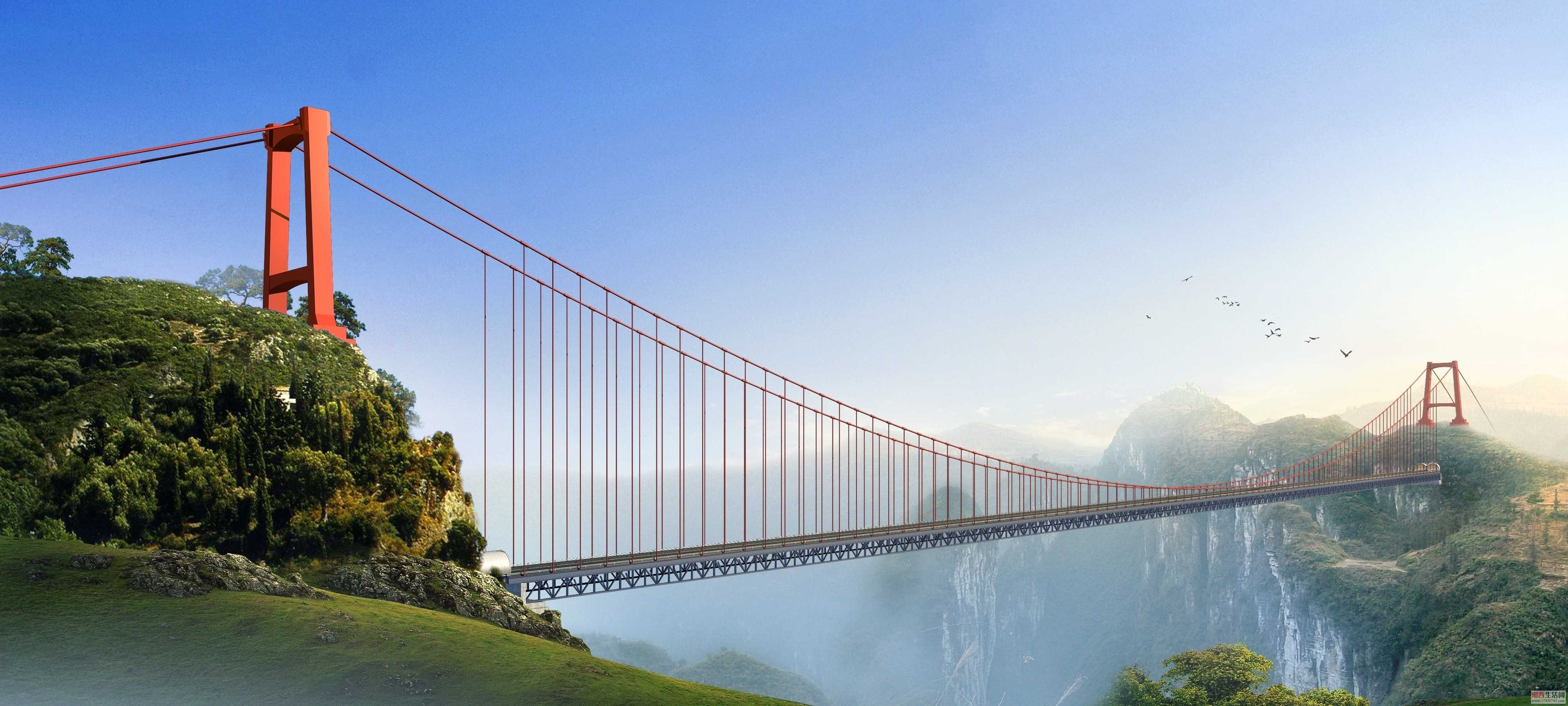 创四个世界第一-湖南矮寨特大悬索桥 - 路桥图