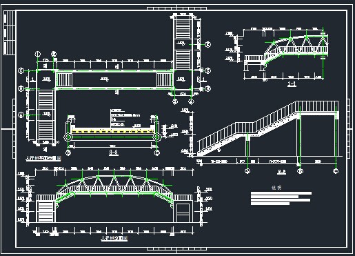 钢结构过街天桥施工图纸免费下载 - 桥梁图纸 - 土木工程网