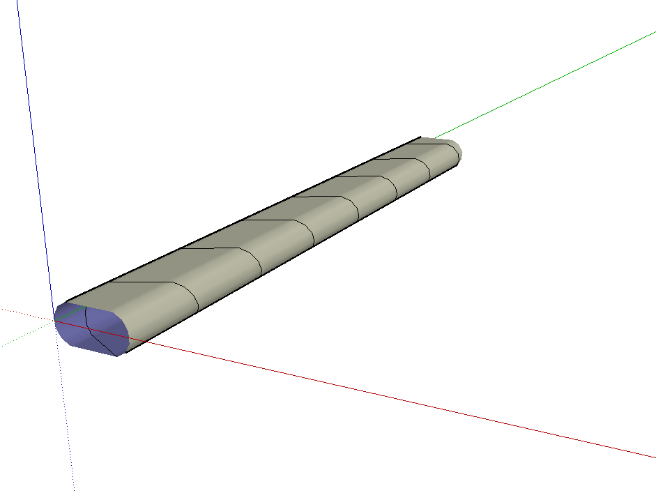 椭圆形金属管道SketchUp模型