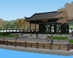 滨湖带状公园景观设计SketchUp模型