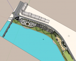 隽水公园景观SketchUp模型
