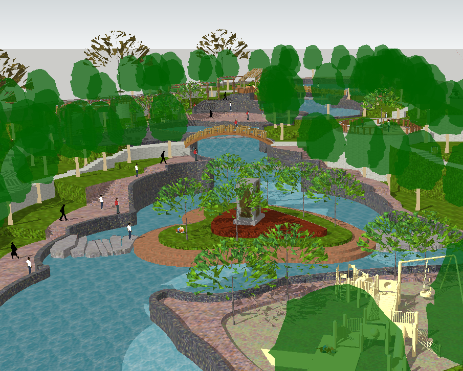 广场公园景观SketchUp模型