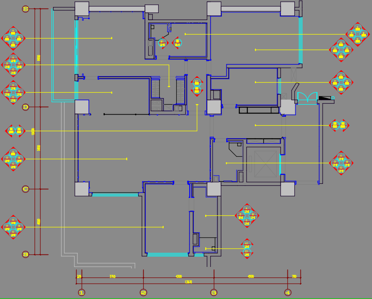 框架结构住宅样板房室内装修施工图纸（含效果图）
