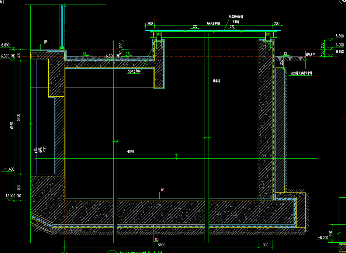 某建筑地下室基坑支护设计施工图（包括基坑监测平面）_挡土墙结构图__土木在线