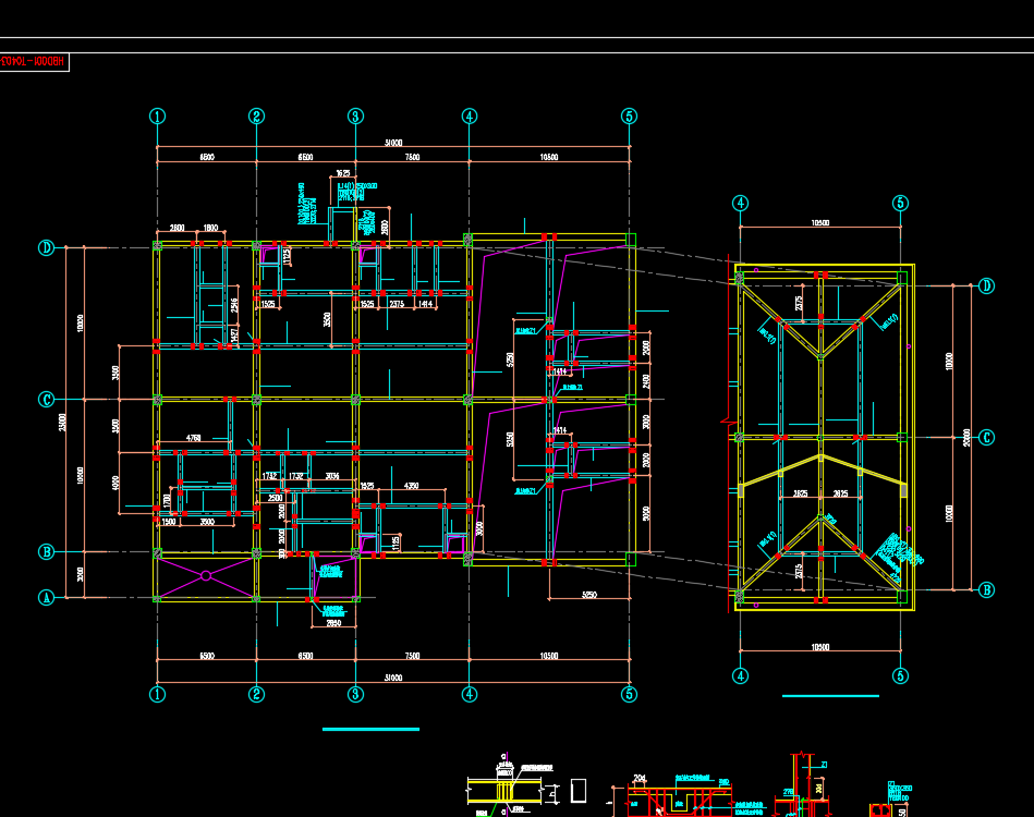 电厂八层混凝土结构综合楼结构施工图纸