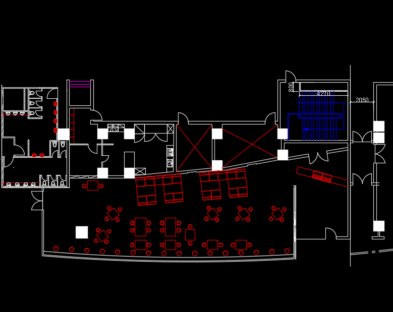 某咖啡厅CAD室内装潢设计图纸（含视频教程）