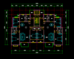 四-十一层电梯入户洋房合院叠加别墅户型平面图