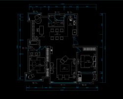 153平方米三室两厅住宅室内装修施工图（含效果图）