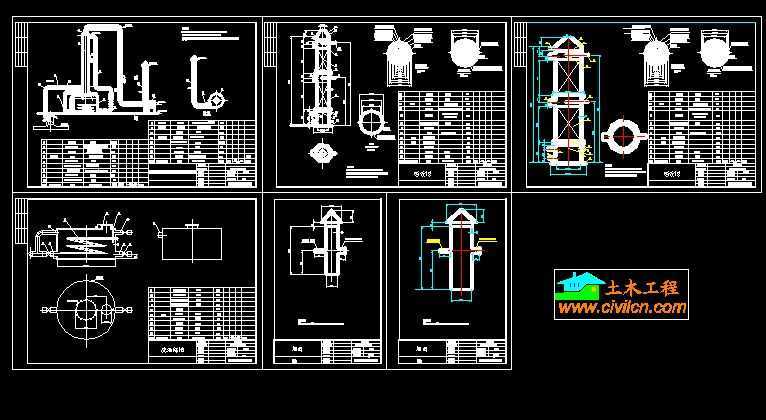 填料塔设计工程图免费下载 - 暖通图纸 - 土木工程网图片