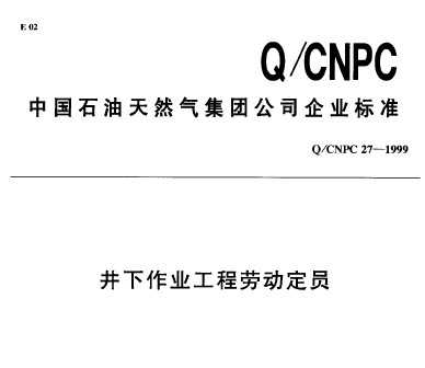 Q/CNPC 27-1999 ҵͶԱ