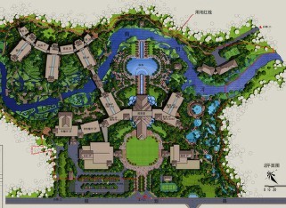 某酒店景观规划设计图免费下载 - 园林建筑及相