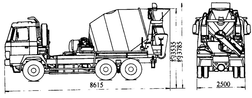 图10-18 MR45-T型混凝土搅拌输送车 